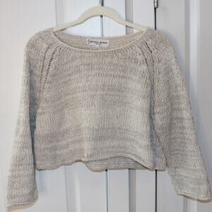 APIECE APART -flaw- Elena Oversized Cropped Jumper Sweater Beige Gray | Small